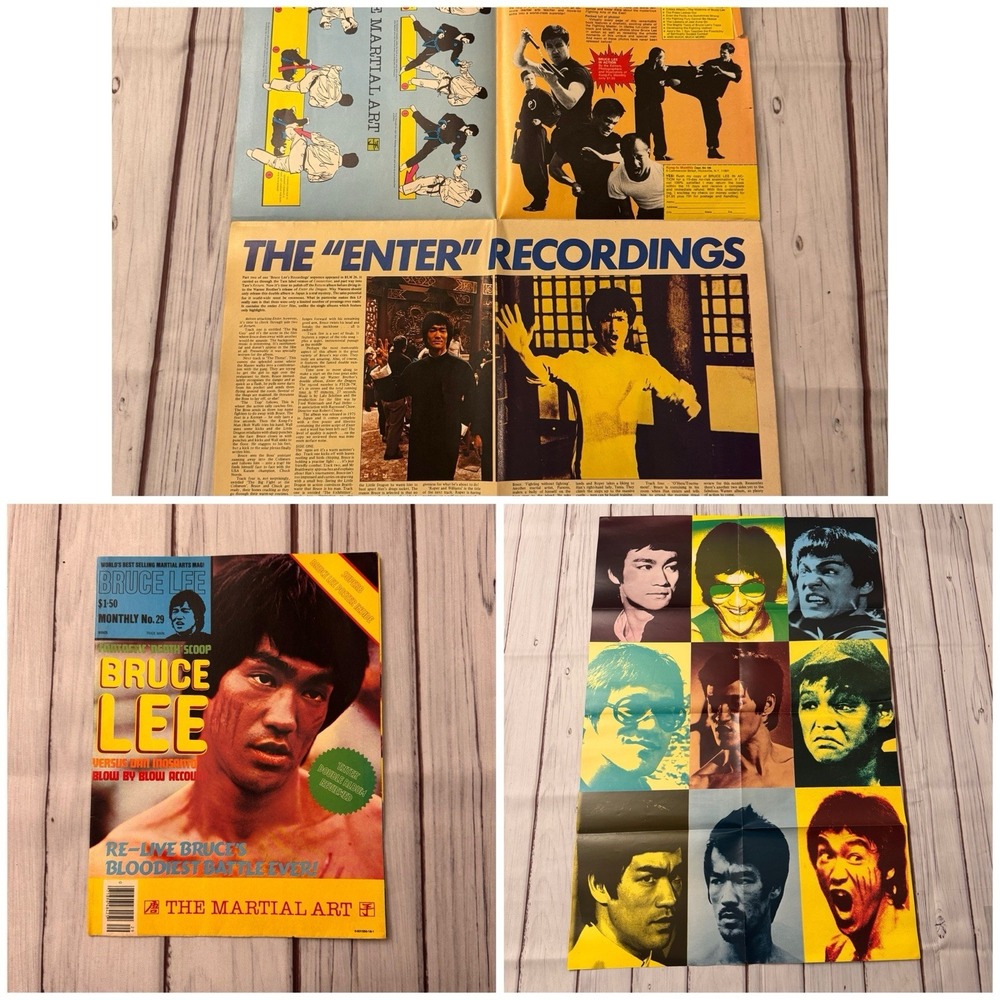 Bruce Lee Monthly No.29 Magazine‎ 1970s w/ Fold-Out Poster Dan Inosanto Fight